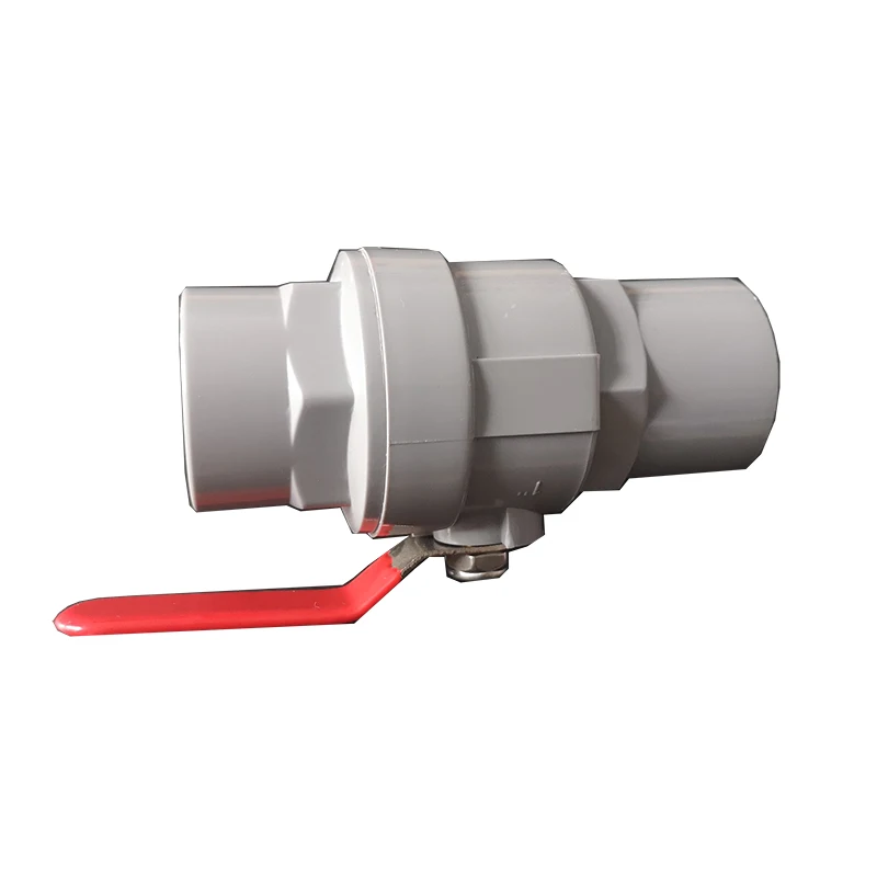 [SWD007] High-Quality 3/4" PVC Two Pieces Ball Valve-Red Handle and Black Body