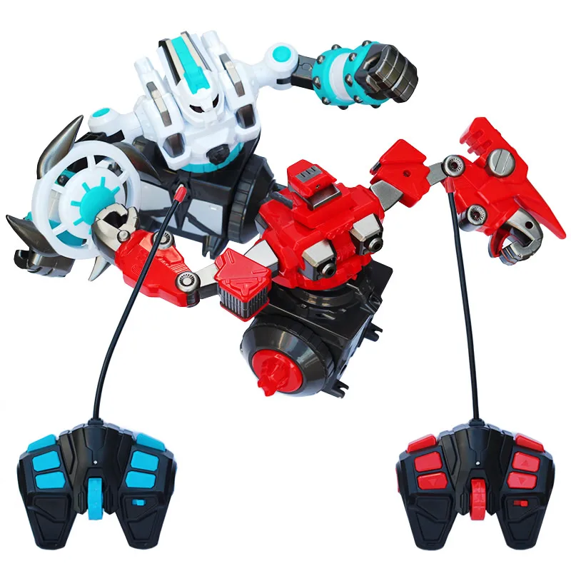 Dos Palillos de Control Experiencia de Boxeo Real Control Remoto 2.4 G Robot de Lucha humanoide MOGOI RC Robot de Batalla/Juguetes de Boxeo para niños pequeños 