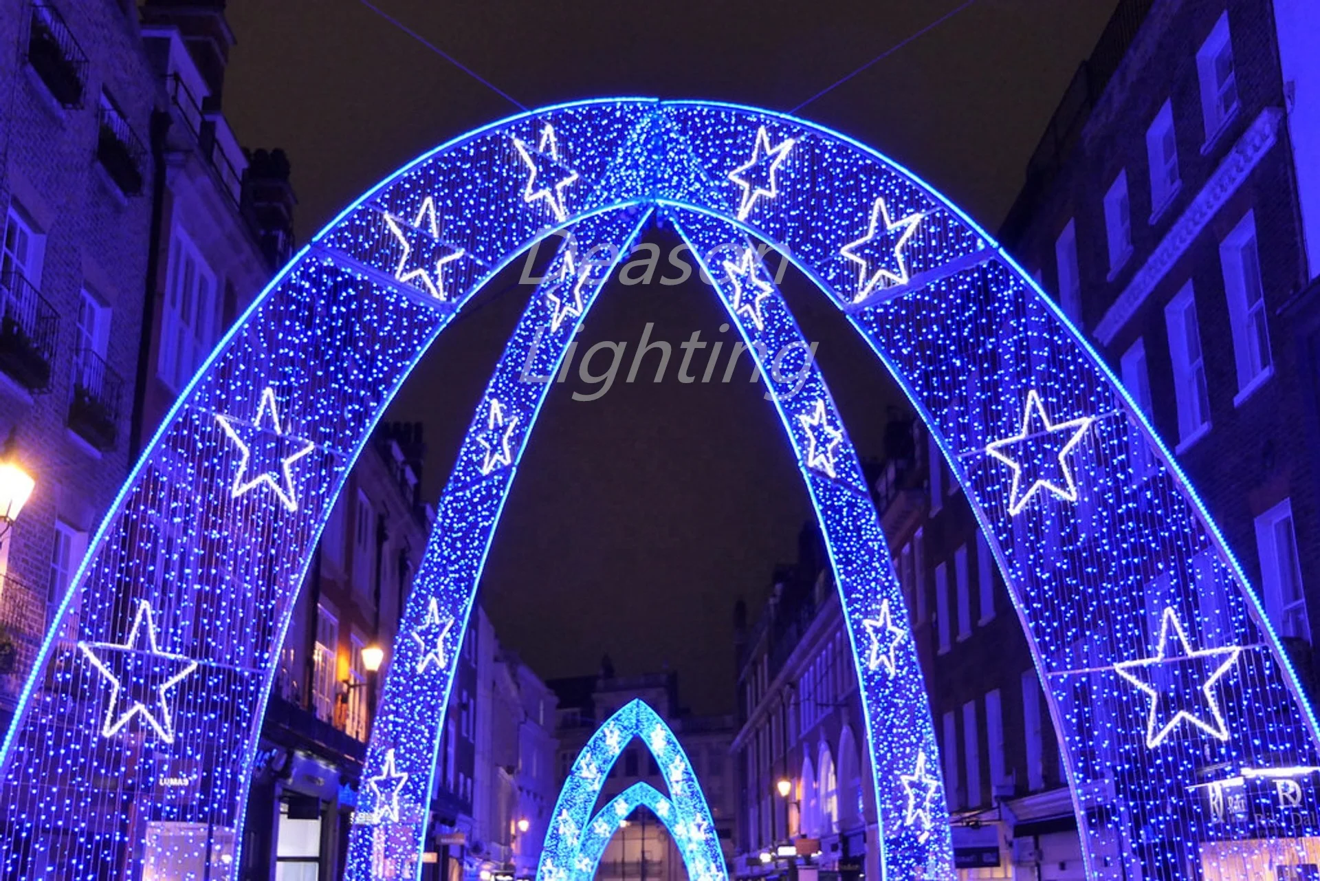 Large Outdoor Christmas Light Arch With Small Stars Outdoor Commercial
