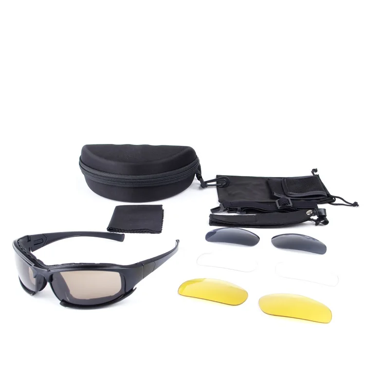 X7 Tactical Goggles Anti Fog  of 3 Interchangeable Lens Polarized  Sunglasses Shooting Glasses