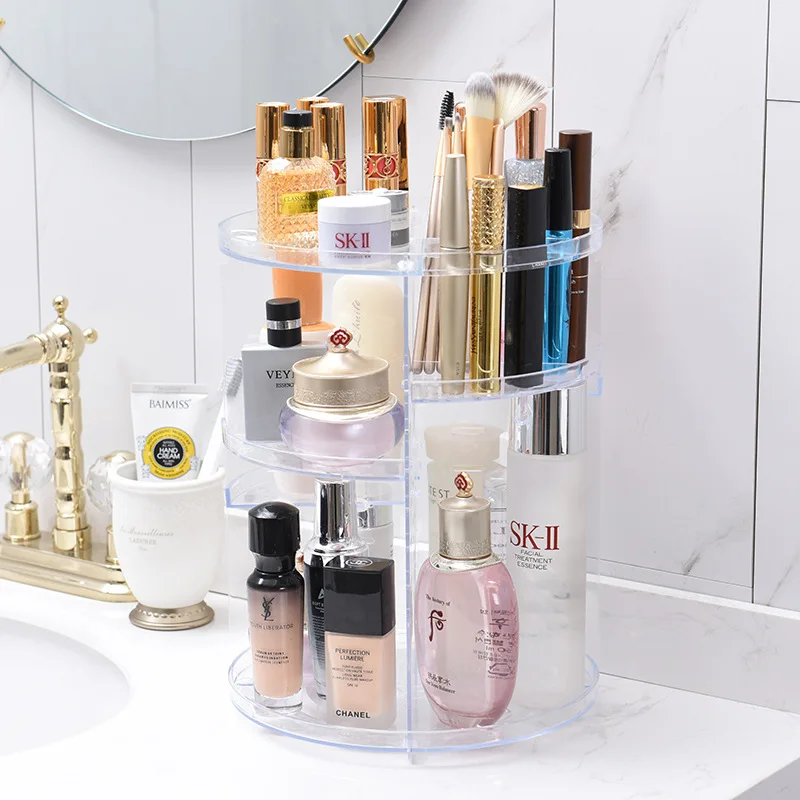 Ps Cosmetic Rotate Organizer Storage Boxes Bins Acrylic Cosmetic ...