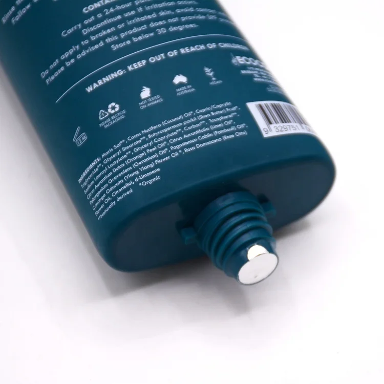 100% Sustainable Eco-Friendly Flat Oval Sugar Cane Sugarcane Resin Tube Cosmetic Packaging for Hand Cream Body Lotion