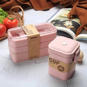 900ml 3 Layers Bento Box - Sustainable & Portable Lunch Set