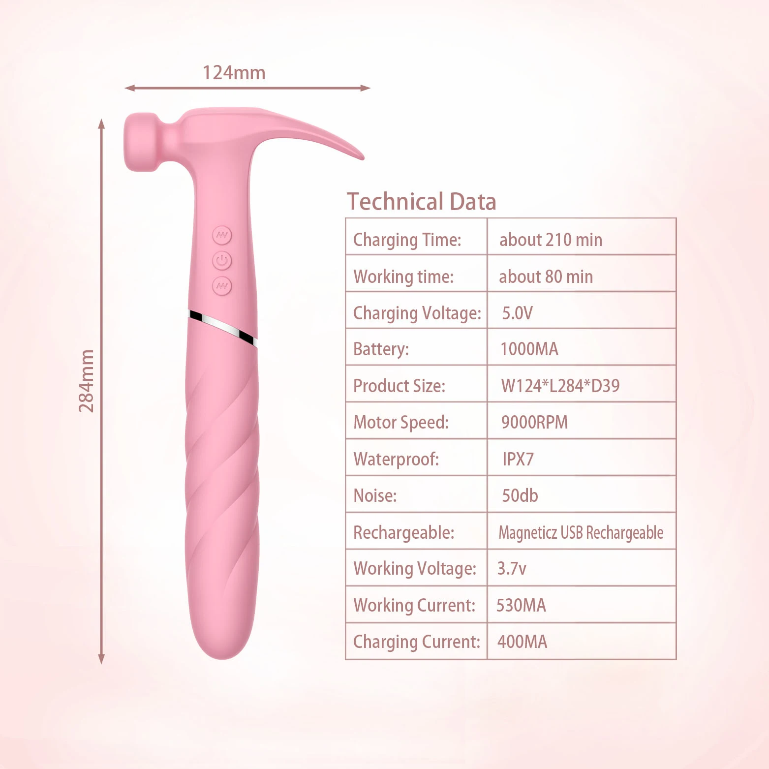 Hammer Shaped Sucking Vibrator Pussy Clitoris Stimulator Adult Female