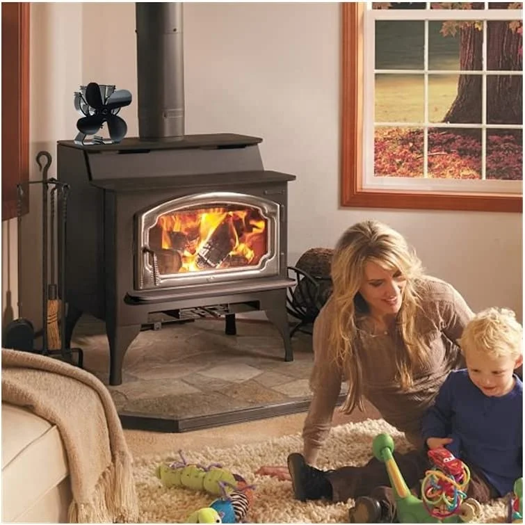 Blades Wood Burning/Gas/Pellet Stove with Fan Heat Powered