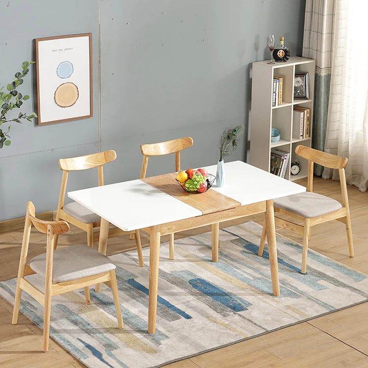 Extendable Dining Table Modern Tables and Chairs Set for Cafes and Restaurants