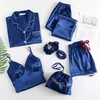 Set da 7 pezzi blu tinta unita