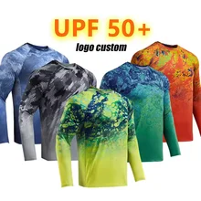 Custom UV Protection UPF 50+ Long Sleeve T-Shirt Hiking Fishing Shirt Rash Guard Top Breathable Fishing shirts