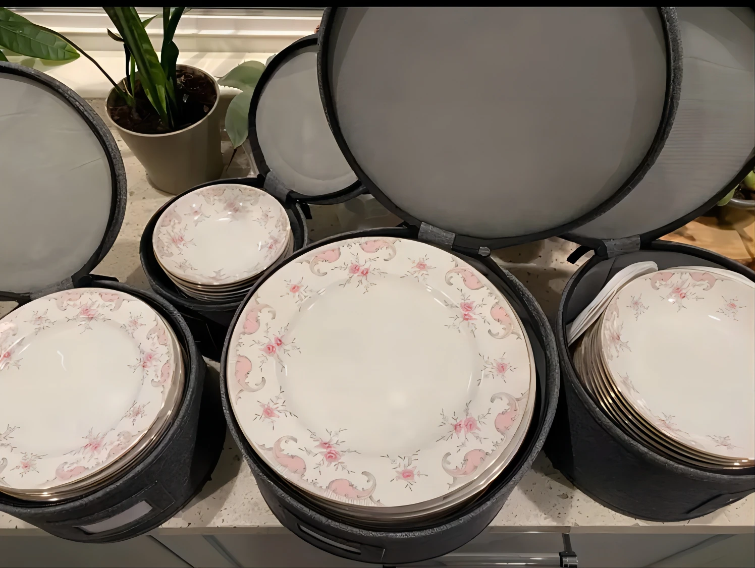Sac De Rangement Pour Assiettes - Housse Ronde En Toile Avec Fermeture Éclair, Transport Vaisselle
