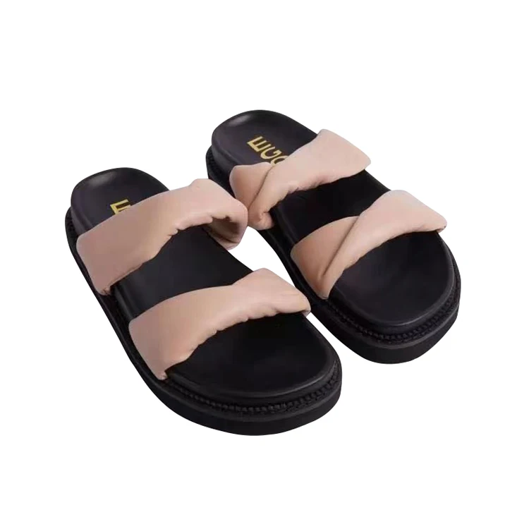 Roman style One-word simple women's sandals platform casual lazy beach slippers