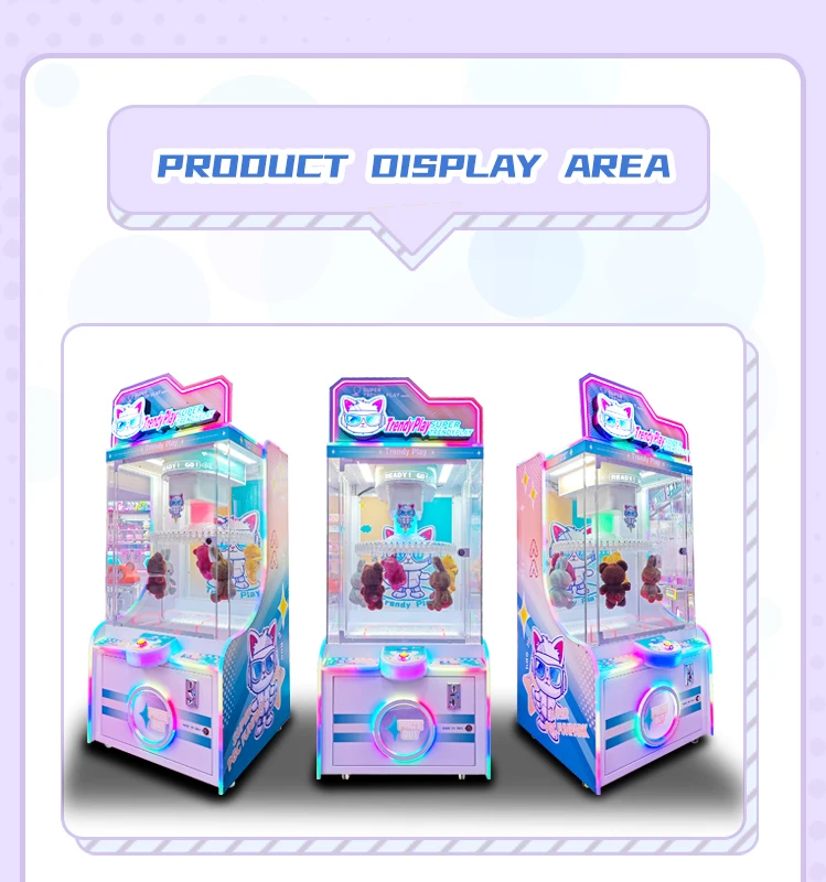 Hot Sale Coin Operated Arcade Cheap Gift Clip Machine Small Plush Toy Clamp Game Machine for Sale
