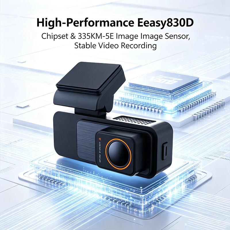 VIEVGUARB VS119 Dash Cam Parking Monitor Loop Recording Night Vision G-Sensor App Control WiFi GPS Dual Lens 120 Angle IPS