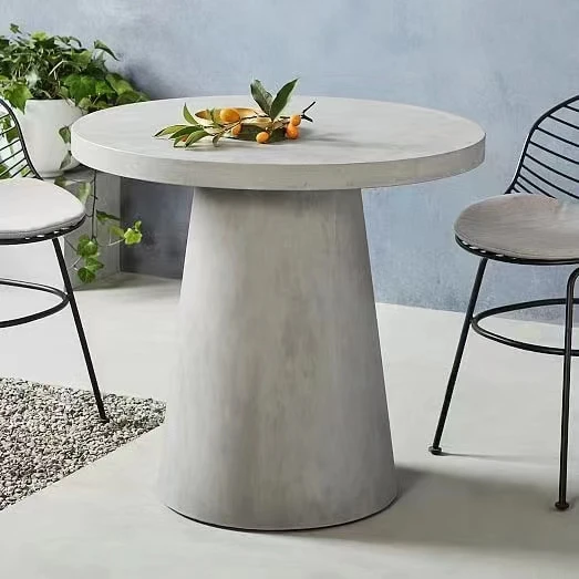 Factory sales high strength durable outdoor round concrete fiberglass cement side table for home and garden