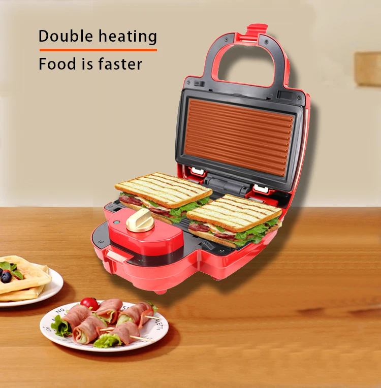 2023 New High Quality Factory Direct Sale Sandwich Maker Electric Grill Microwave Non Electric Red Sandwich Maker