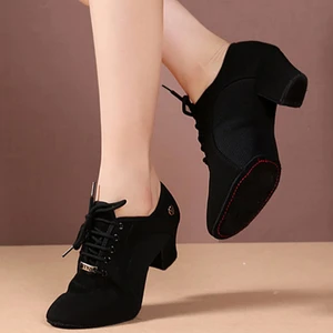 Women's Ballroom Dance Shoes Soft-Soled Breathable  Comfortable Suede Modern Jazz Latin Shoes Outsole Indoor  Female Shoes