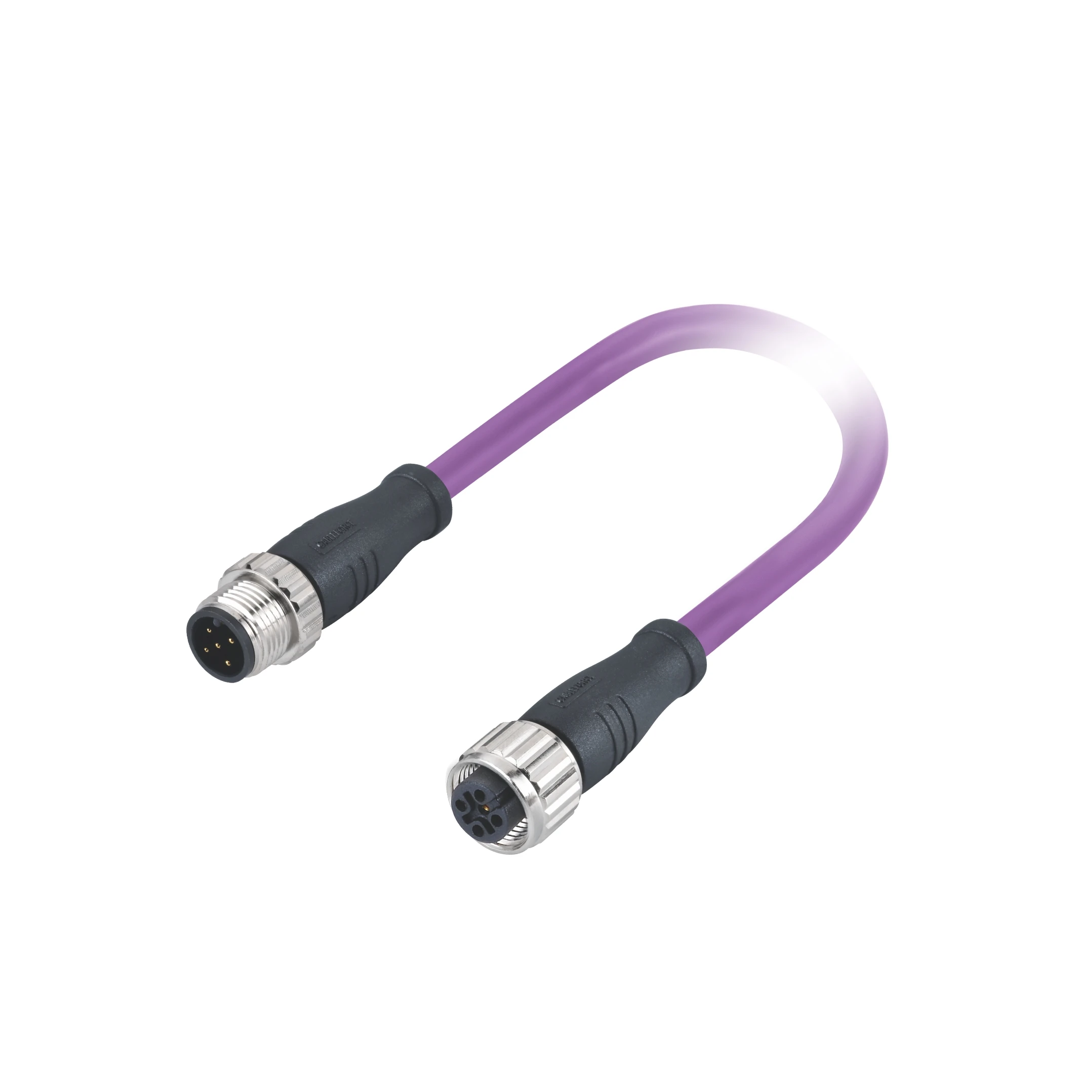 M12 Connector Male To Female 5pin Double Ended Molded Pvc 1m Purple ...