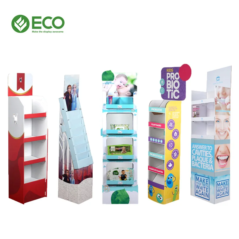 Factory Direct Modern Foldable Display Rack Recyclable Corrugated Cardboard for Greeting Card Comic Book Directly From Source