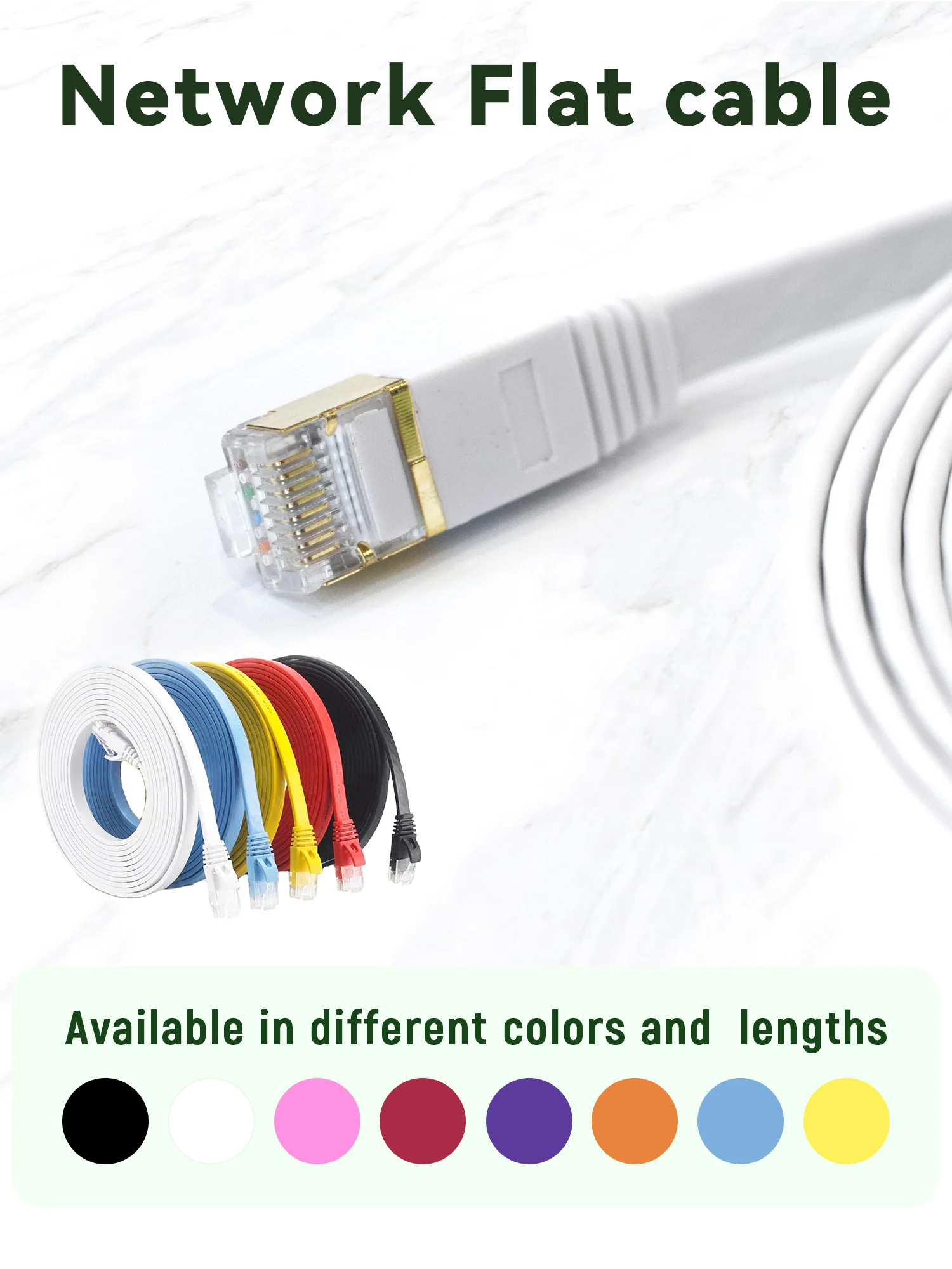 Rj45 Ethernet Cable Cat5e Cat5 Flat Patch Cable 8p6c Utp Patch Cord ...