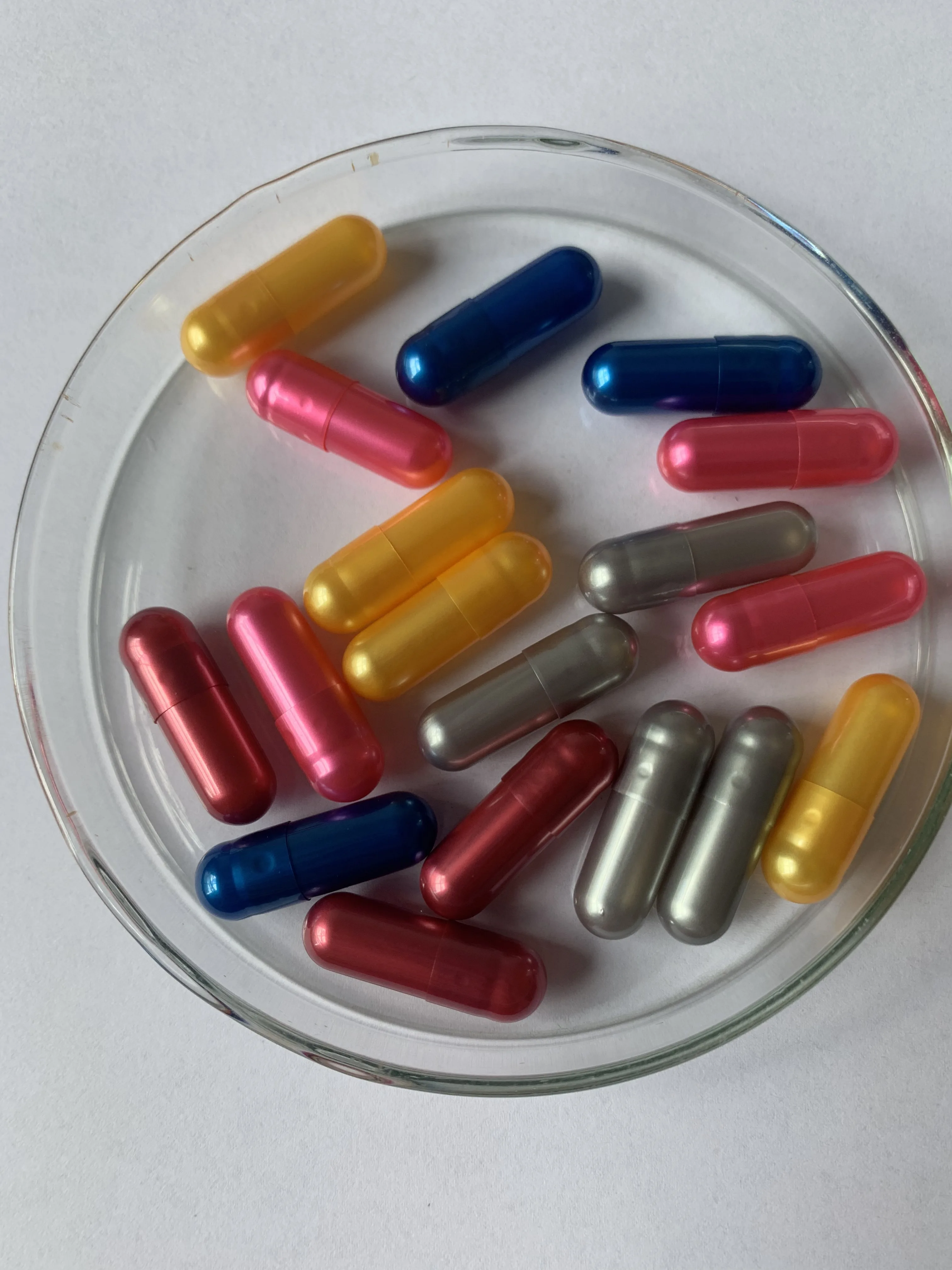 
Высококачественные фармацевтические жемчужные золотые Твердые пустые желатиновые капсулы Размер 00 