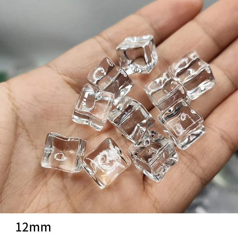 DD1539  Quick Freeze Transparent Colorful Simulated Plastic Ice Block DIY Crystal Essentials Reusable Square Ice Cubes