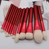 Red Makeup brush set