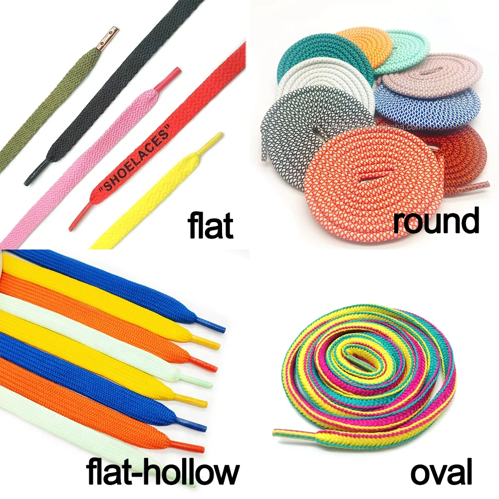 Custom various kinds colors fashion logo shoe laces customized wide polyester flat shoelaces