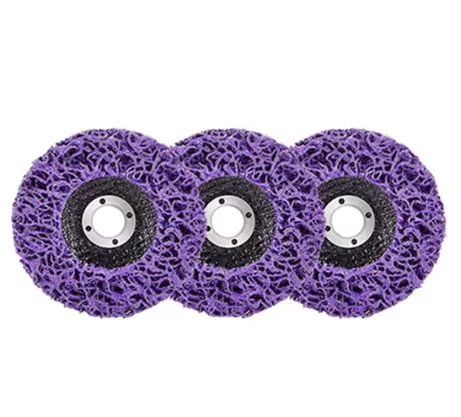 Custom logo options are available for both the 4-inch sanding disc and cleaning disc. The sanding disc is designed to remove rust, paint, and flaking materials.