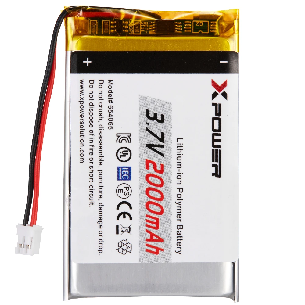 654065 3.7v 2000mah