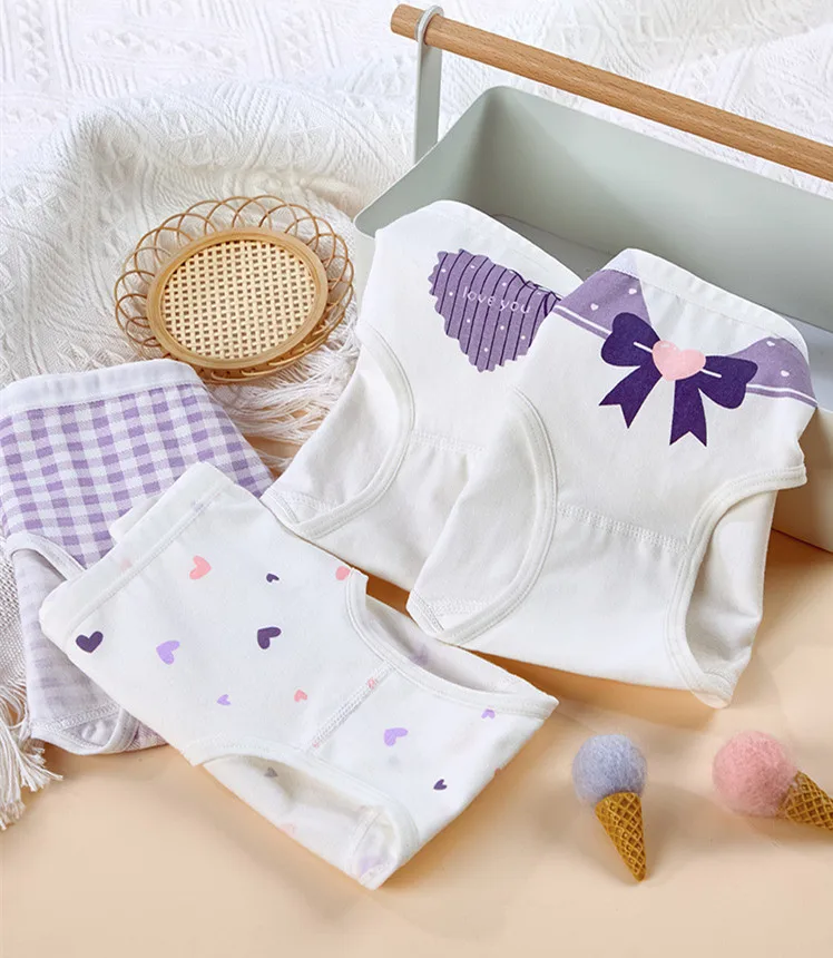 Cute Cartoon Kids Panties Little Girls Underwear Panties Breathable Cotton Fabric Children