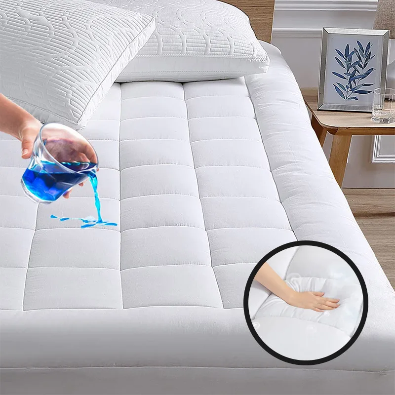 Оптовая продажа Двухместный непротекаемый стеганый водонепроницаемый чехол на матрас из микрофибры размера queen