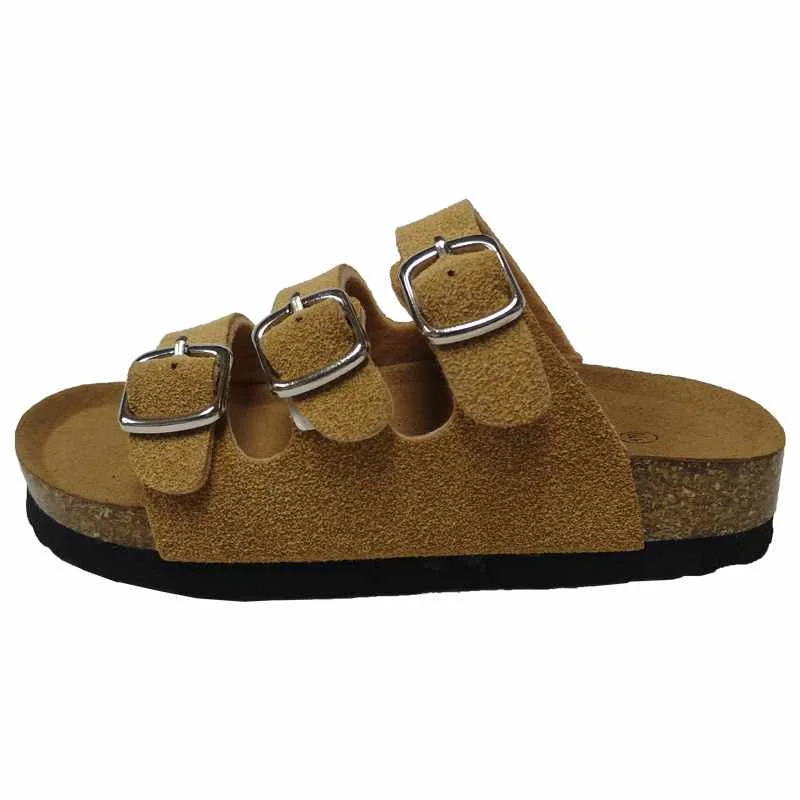 Осенне-зимние новые стильные пробковые уличные модные шлепанцы; Пляжные Нескользящие тапочки для мальчиков и