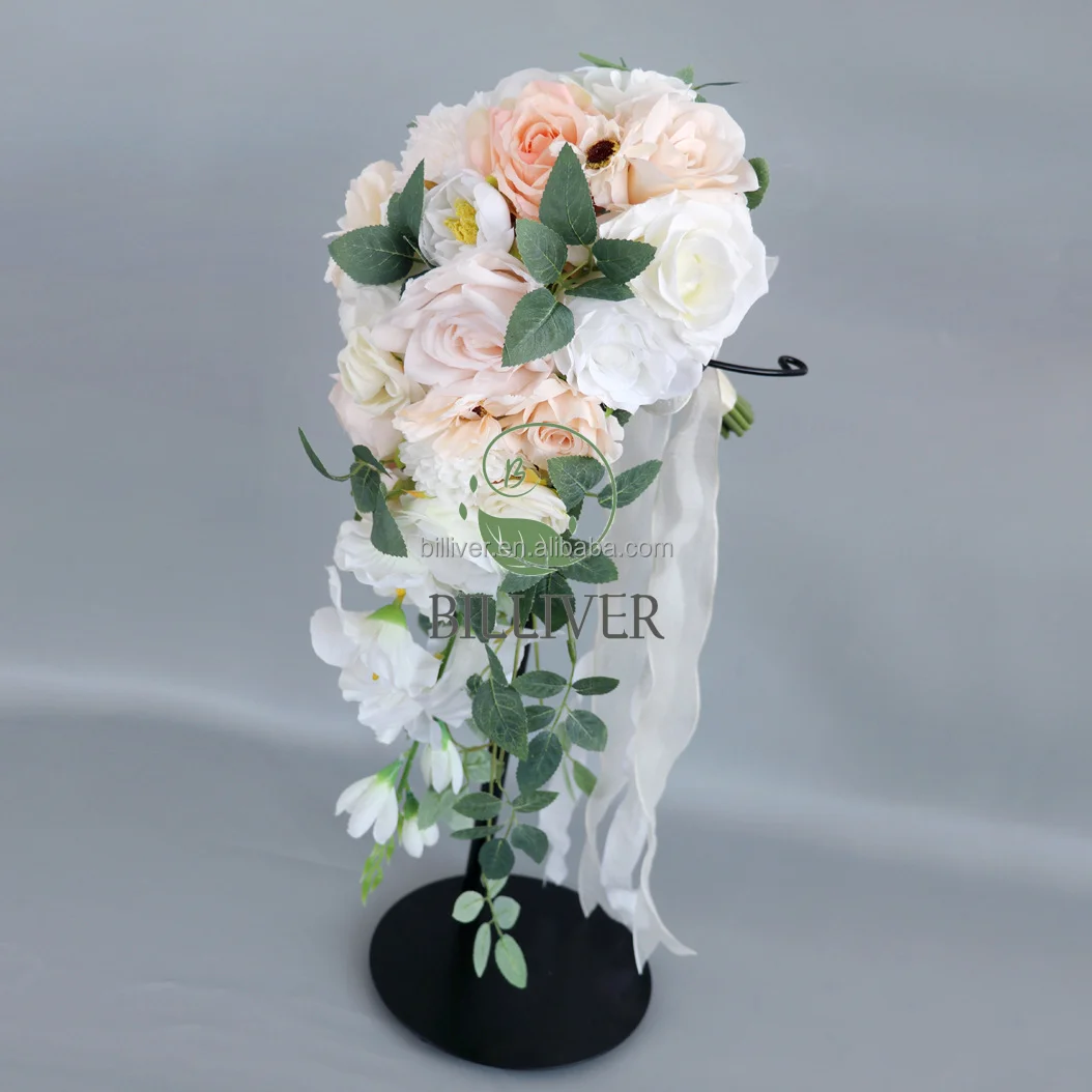 Bouquet De Fleurs Artificielles En Soie Forme Goutte D'eau - Pour Mariage, Décoration Ou Cimetière - Belle Et Durable