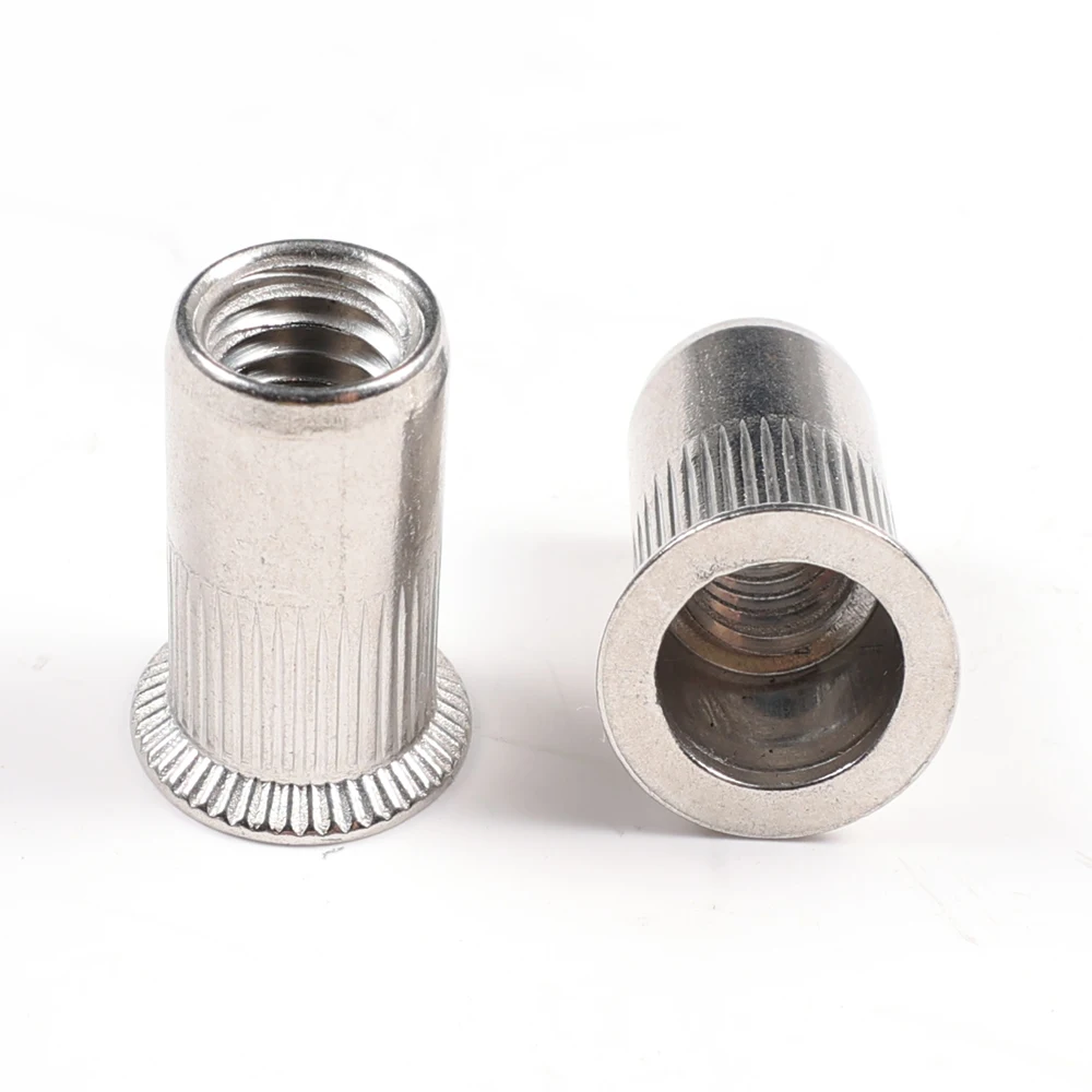 Nonstandard Rivet Nut Threaded Inserts Open End Rivet Nut Stainless Steel Head Hex Rivet Nut