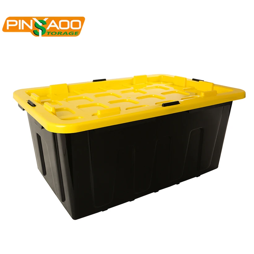Extra Large 100L Heavy Duty Storage Container Tough Tub w Clip Lid  Stackable Box