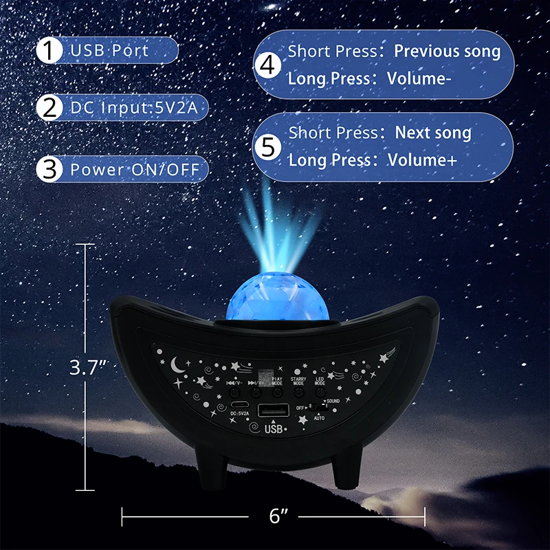 Kswing 2023 New Nebula Space Star Starry Laser Galaxy Light Wifi Aurora Night Light Projector