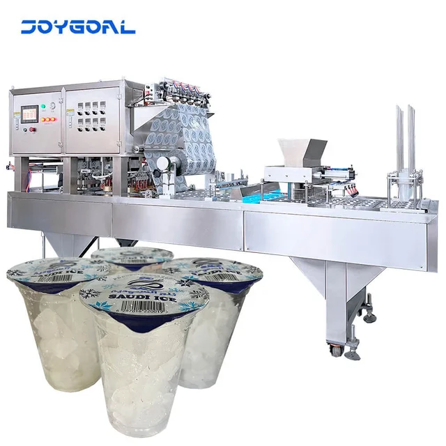 BHJ-4 Automatic Ice Cube Filling and Sealing Machine for Plastic Frozen Cups 4000bph Capacity