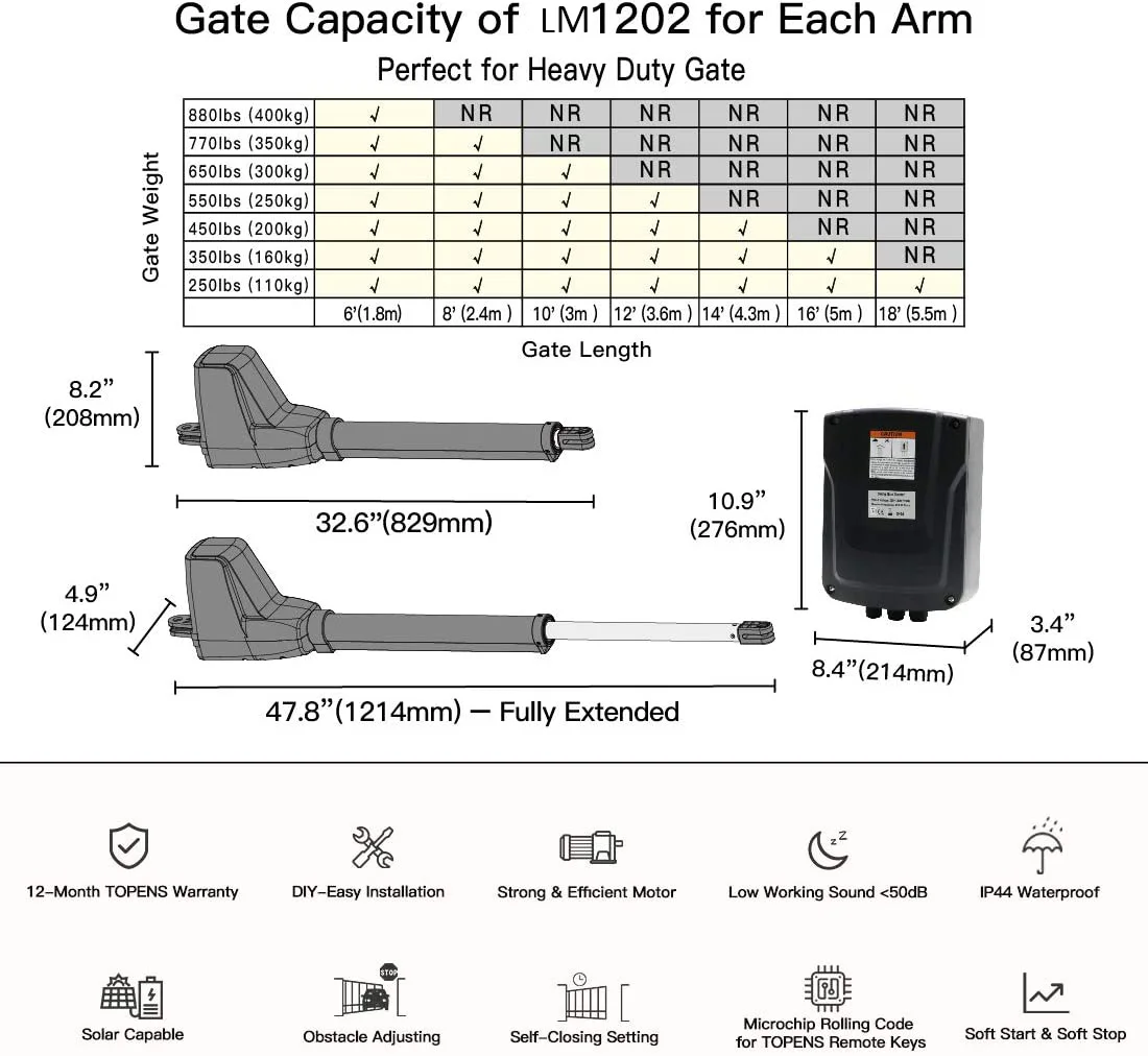 LockMaster 24V DC Motor Automatic Swing Gate Opener Reliable PCB Magnetic Limit Switch Design Solar Battery Back up WIFI APP