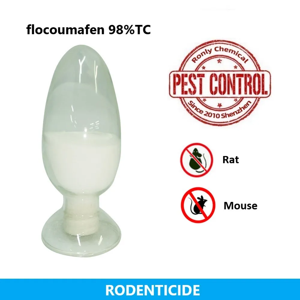Порошок высокой чистоты flocoumafen 98% TC, технический материал, родентицид для уничтожения крысиных мышей