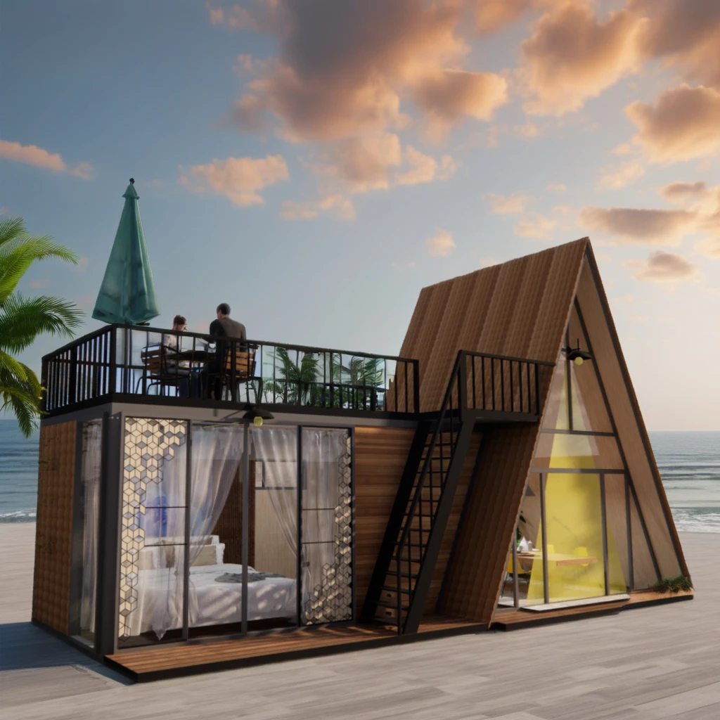 Luxury Modern Design Triangular House Modular Steel Structure Wooden ...