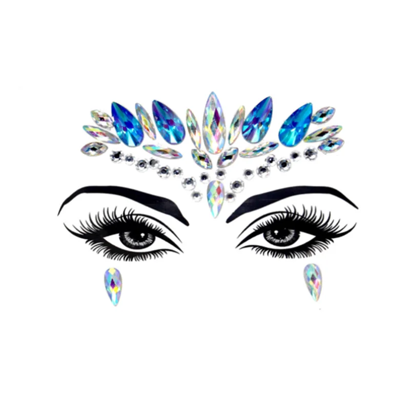 Adhesive Face Jewelry Sticker Body Sticker Tattoo Crystal Glitter ...