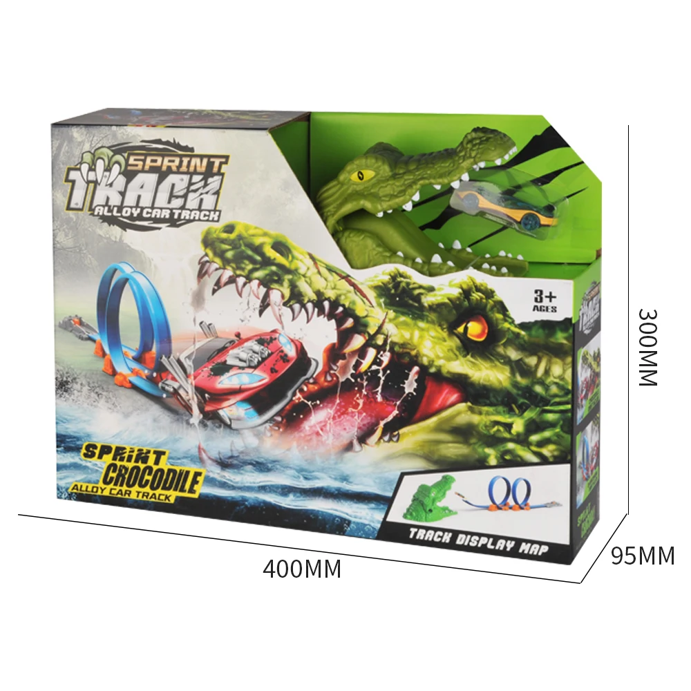 Huiye Coccodrillo Pista Giocattolo Set Pista Play set Con Auto In