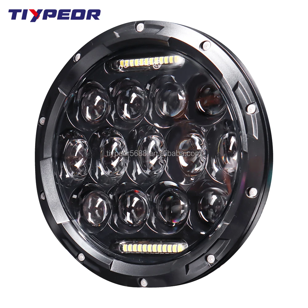 product tiypeor jk headlight chrome led headlight with drl high low beam 7 inch led headlight for jeep wrangler jk tj lj-7