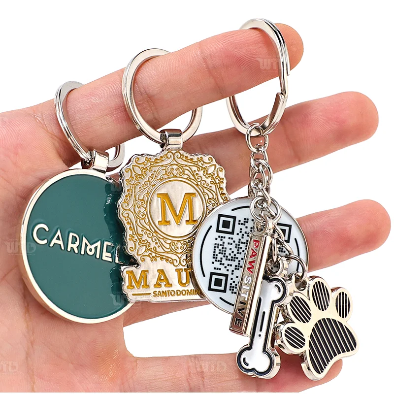 Custom Gepersonaliseerde Geverfde Emaille 2D/3D Sleutelhanger Legering Metalen Sleutelring Mode Promotionele Zakelijke Geschenken Carabiners Sleutelhanger