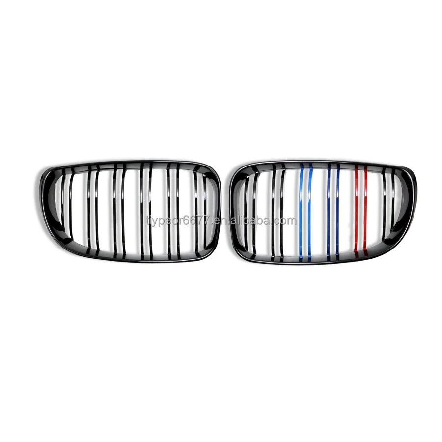 product tiypeor automotive double lines front bumper hood grille replacement three   color grill for bmw 1 series e87 e81 2008   2014-6