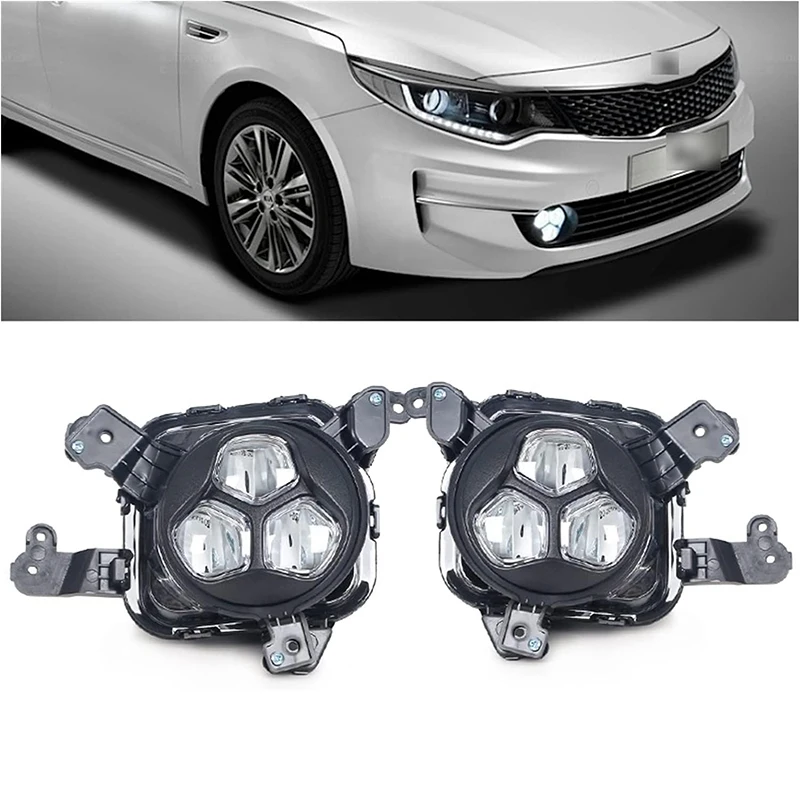 LED Fog Lights Compatible Assembly Fog Lamp cover Driving Car Front Bumper Headlights Grille Signal Lamp For Kia K5 Optima 2015