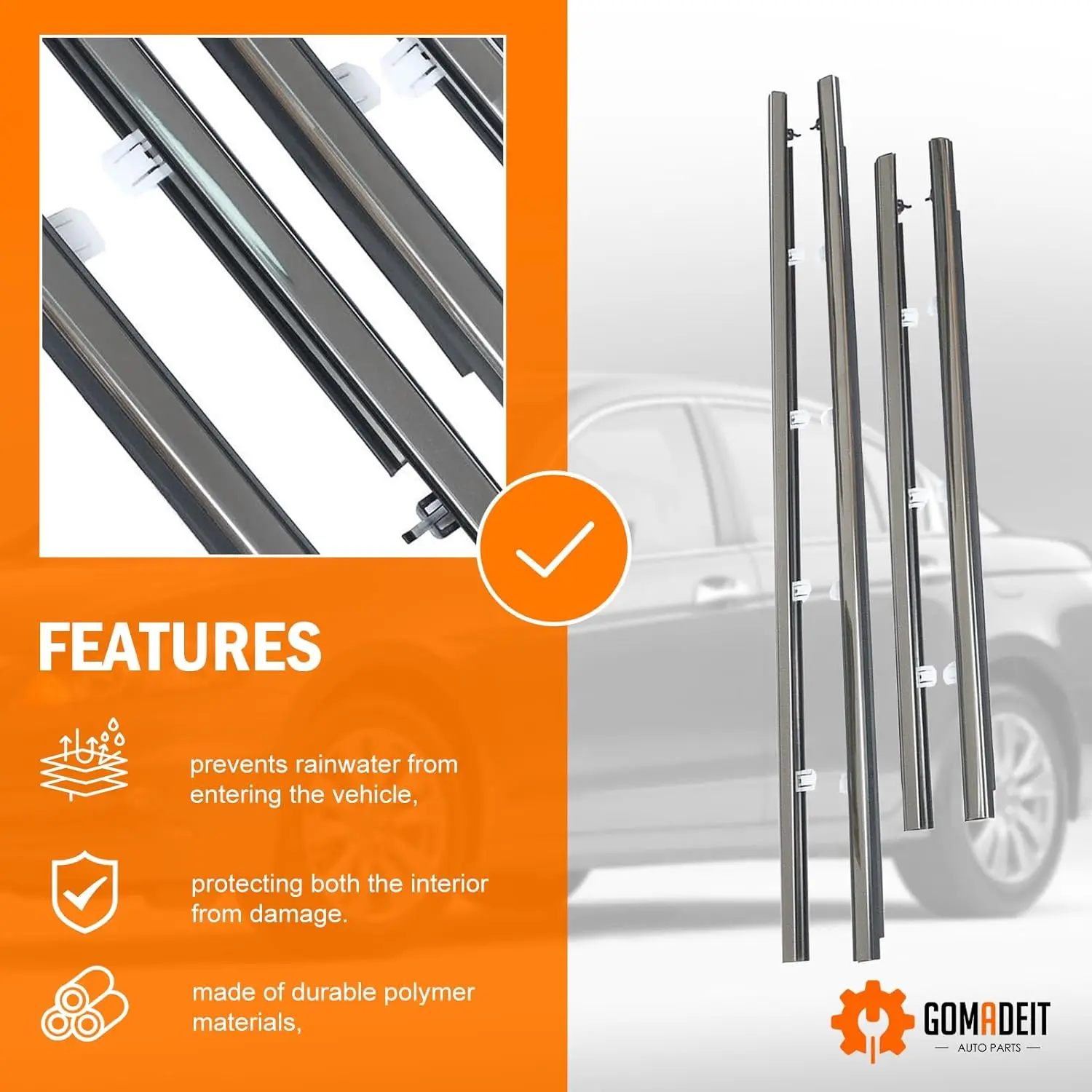 Driver And Passenger Window Trim Molding Fits For Honda Accord 2008