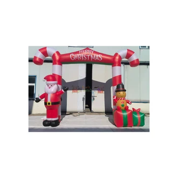 Giant Inflatable Christmas  Arch Inflatable Ginger Bread and Santa Claus Arch  Inflatable Christmas Arch