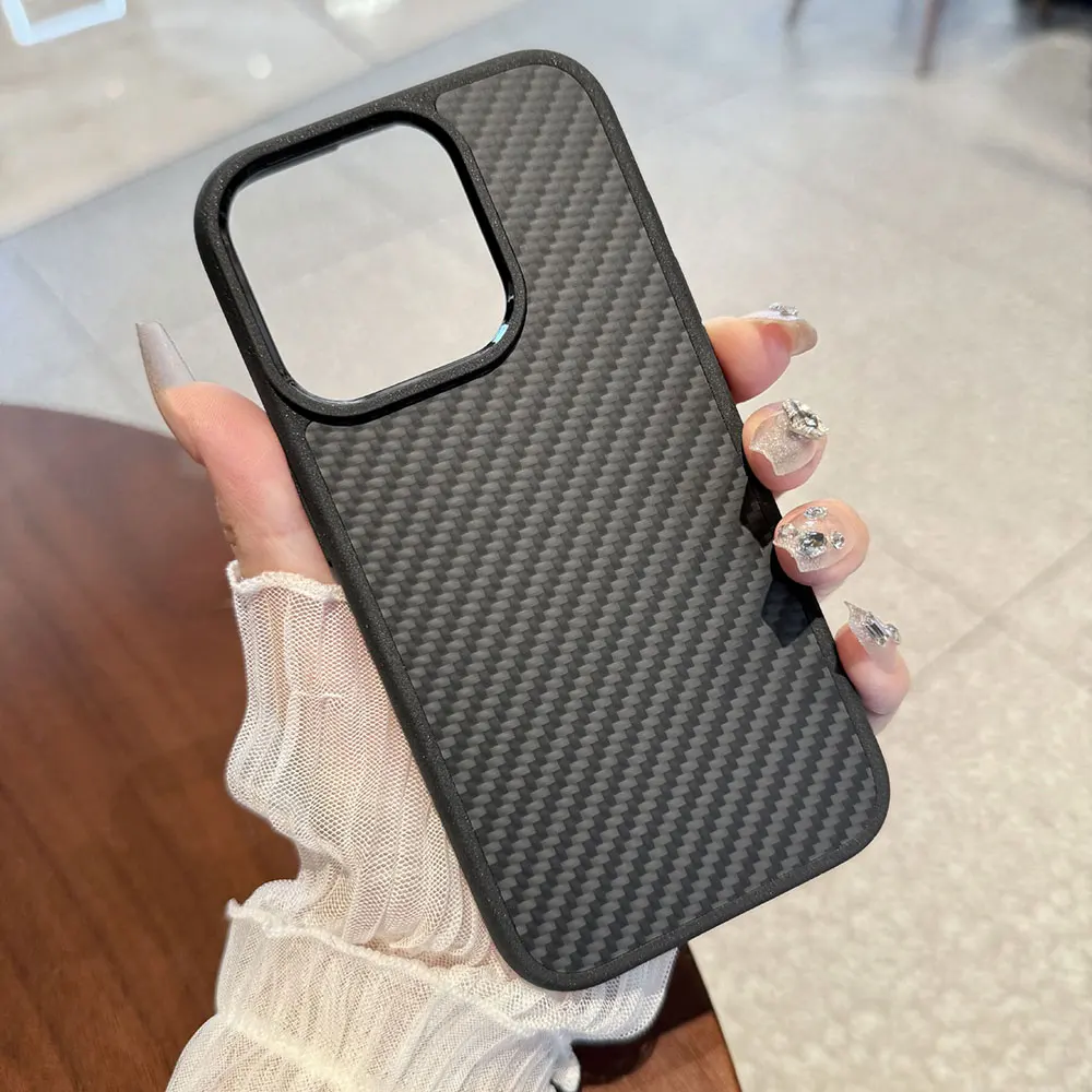 Aramid Fiber Phone Case For Iphone 15 14 13 12 11 7 Xr Xs Max Pro Plus Simple Business Skin Friendly Anti Fall Sjk481 Laudtec supplier