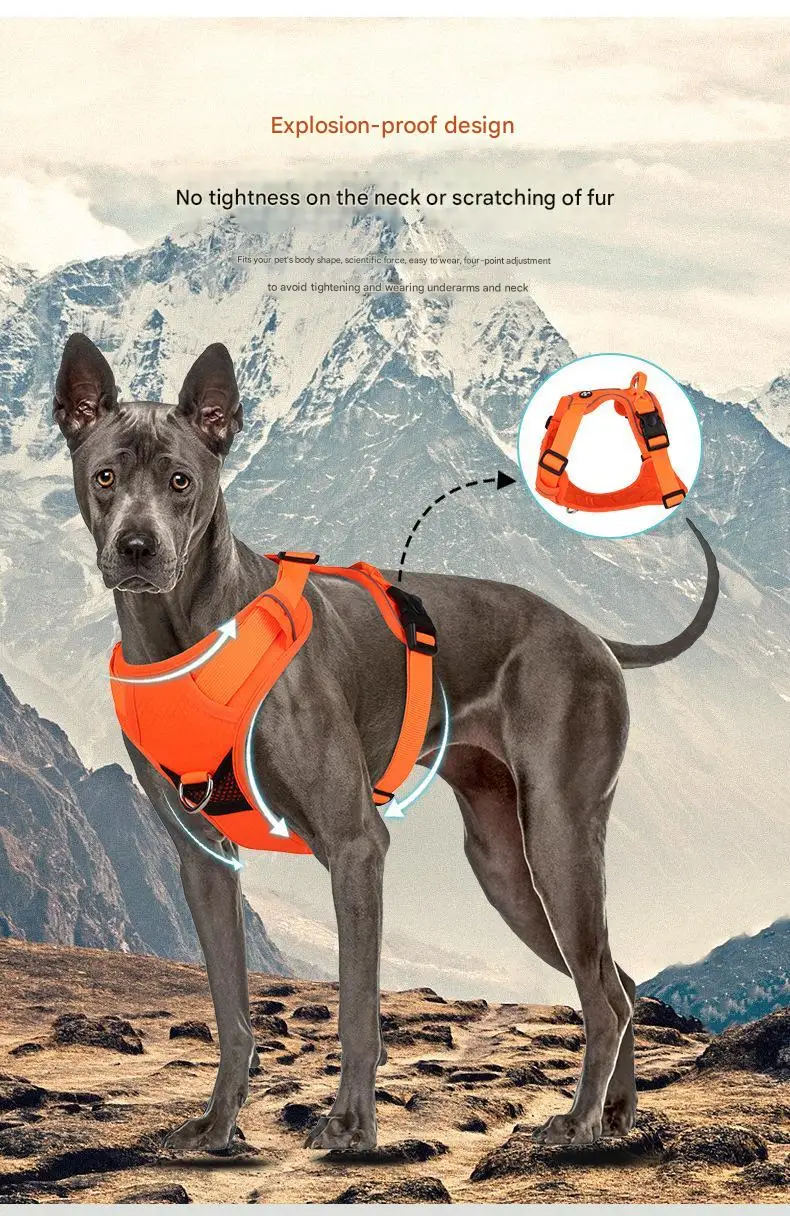 Dog Traction Rope Vest Pet Chest Strap Anti-breakaway Large Dog Chest Strap Reflective Dog Walking Rope