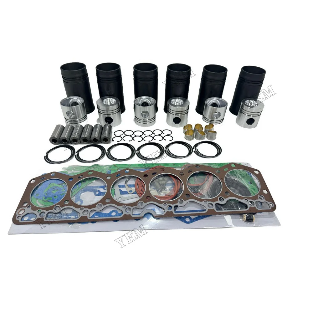 Overhaul Kit With Gasket Set Compatible for Komatsu 6D105 Engine Repair Kit 4